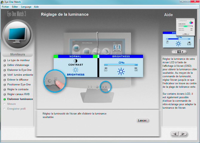 Calibration d'&eacute;cran avec le logiciel EYE ONE MATCH : r&eacute;glage du point blanc