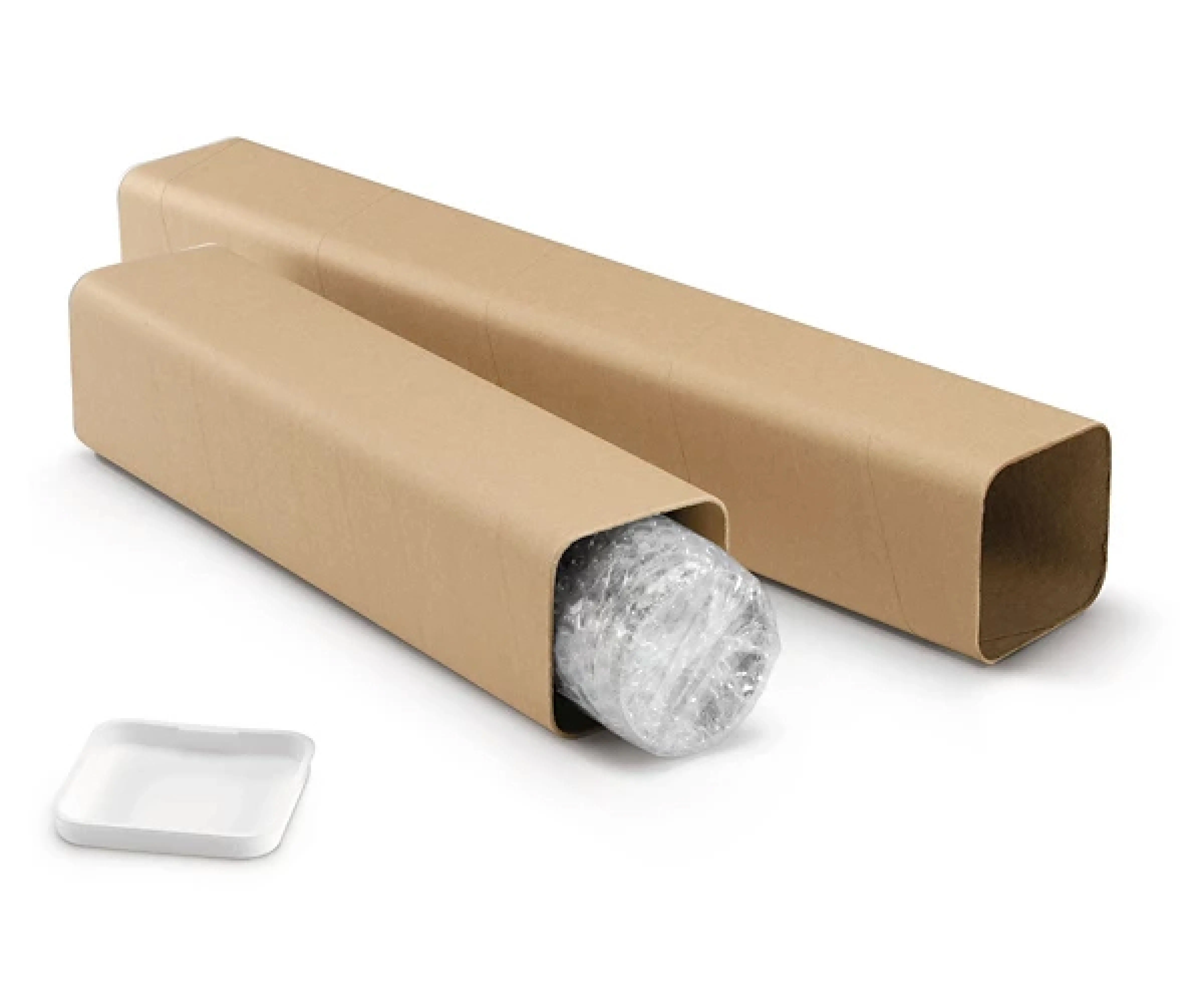Tube carton carré rigide 105x105x650 mm